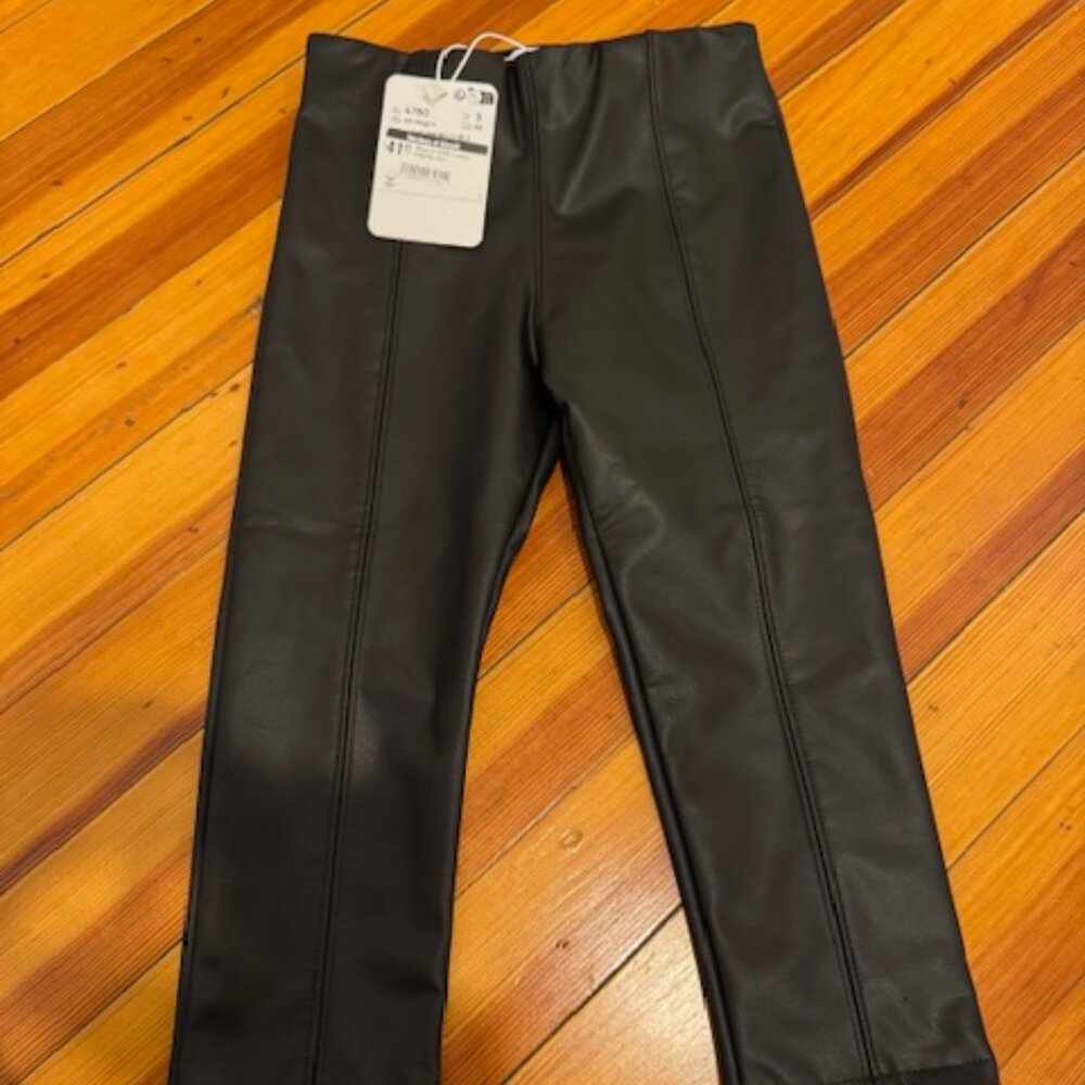 NWT Mayoral Leather leggings, black size 3T